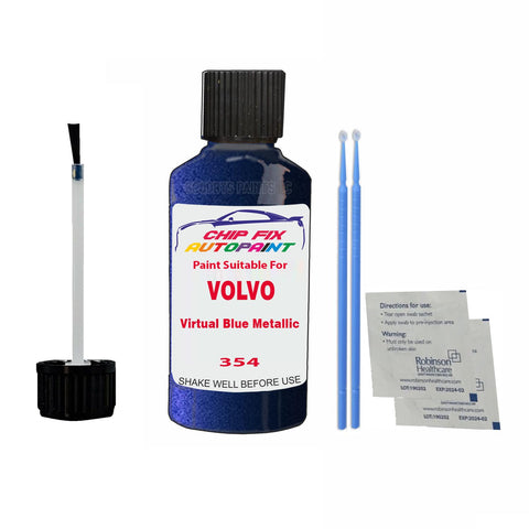 Paint Suitable For Volvo V40 Virtual Blue Metallic Code 354 Touch Up 2003-2004