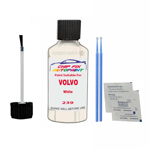Paint Suitable For Volvo V40 White Code 239 Touch Up 1997-2002