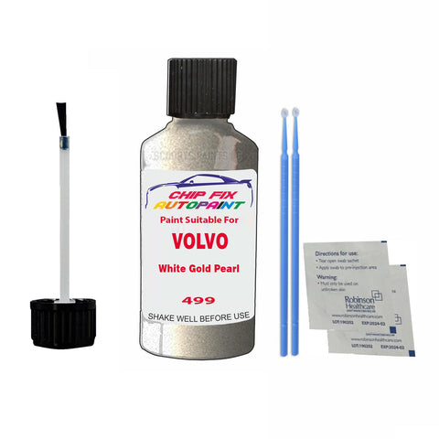 Paint Suitable For Volvo S80 White Gold Pearl Code 499 Touch Up 2012-2015