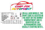 AUDI Paint Code Location