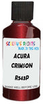 Detail brush applying Red Metallic to a small door scratch on an Acura Ilx, clean OEM finish