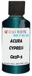 Detail brush applying Green Metallic to a small door scratch on an Acura Cl, clean OEM finish