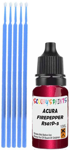 Close-up chip repair on 1999-2003 Acura Tl in factory Firepepper Pearl (paint code R507P-3)