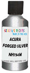 Detail brush applying Silver Metallic to a small door scratch on an Acura Rl, clean OEM finish