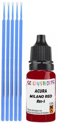 Close-up chip repair on 1992-2008 Acura Legend in factory Milano Red (paint code R81-S)