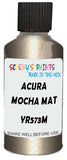 Detail brush applying Brown Metallic to a small door scratch on an Acura Mdx, clean OEM finish