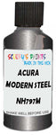 Detail brush applying Silver Metallic to a small door scratch on an Acura Ilx, clean OEM finish