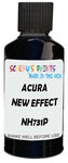 Detail brush applying Black Metallic to a small door scratch on an Acura Ilx, clean OEM finish
