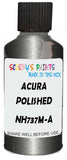Detail brush applying Grey Metallic to a small door scratch on an Acura Rdx, clean OEM finish