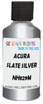 Detail brush applying Silver Metallic to a small door scratch on an Acura Ilx, clean OEM finish
