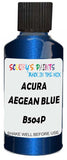 Detail brush applying Blue Metallic to a small door scratch on an Acura Cl, clean OEM finish