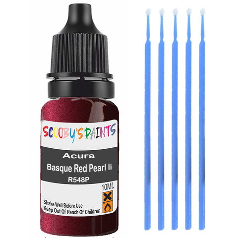 Touch Up Paint For Acura Mdx Basque Red Pearl Ii R548P Red Scratch Stone Chip 10Ml