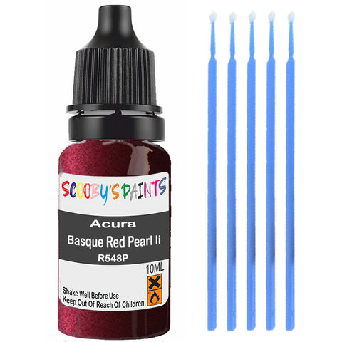 Touch Up Paint For Acura Tl Basque Red Pearl Ii R548P Red Scratch Stone Chip 10Ml