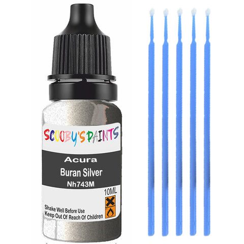 Touch Up Paint For Acura Mdx Buran Silver Nh743M Silver/Grey Scratch Stone Chip 10Ml