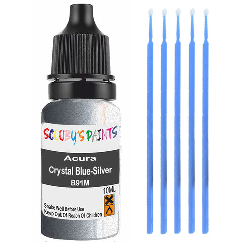 Touch Up Paint For Acura Rl Crystal Blue-Silver B91M Silver/Grey Scratch Stone Chip 10Ml