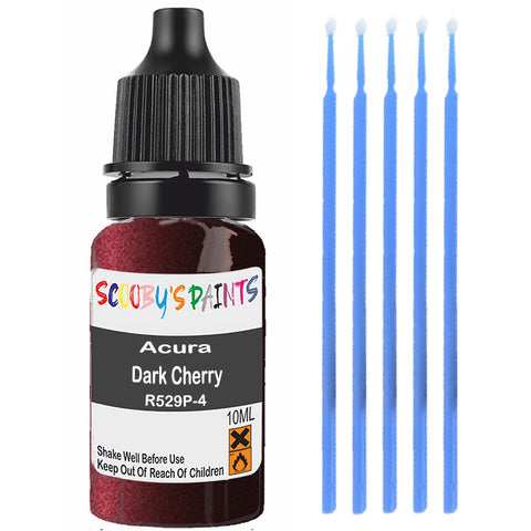 Touch Up Paint For Acura Mdx Dark Cherry R529P-4 Red Scratch Stone Chip 10Ml