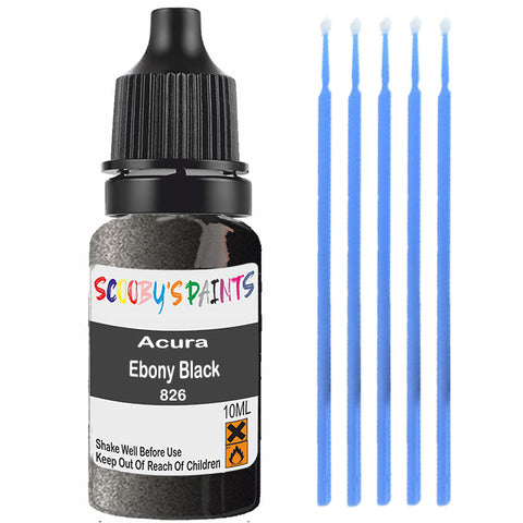 Touch Up Paint For Acura Slx Ebony Black 826 Black Scratch Stone Chip 10Ml