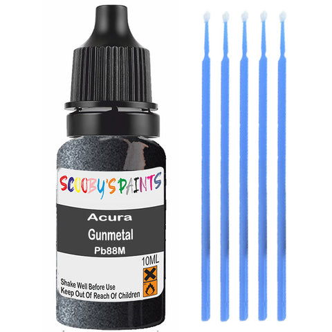 Touch Up Paint For Acura Mdx Gunmetal Pb88M Black Scratch Stone Chip 10Ml