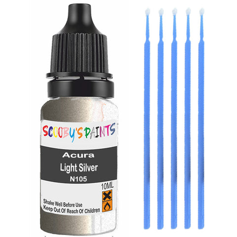 Touch Up Paint For Acura Slx Light Silver N105 Silver/Grey Scratch Stone Chip 10Ml