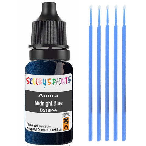 Touch Up Paint For Acura Mdx Midnight Blue B518P-4 Blue Scratch Stone Chip 10Ml