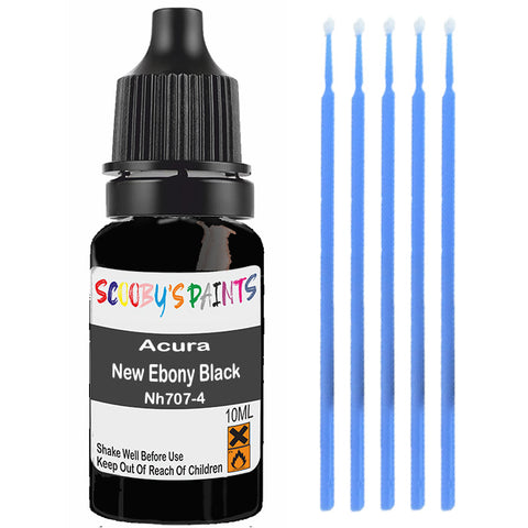 Touch Up Paint For Acura Mdx New Ebony Black Nh707-4 Black Scratch Stone Chip 10Ml