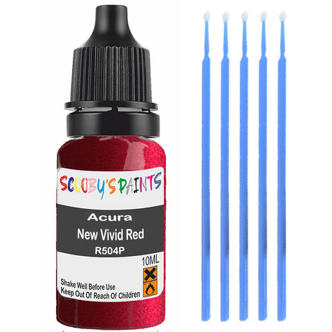 Touch Up Paint For Acura Rl New Vivid Red R504P Red Scratch Stone Chip 10Ml