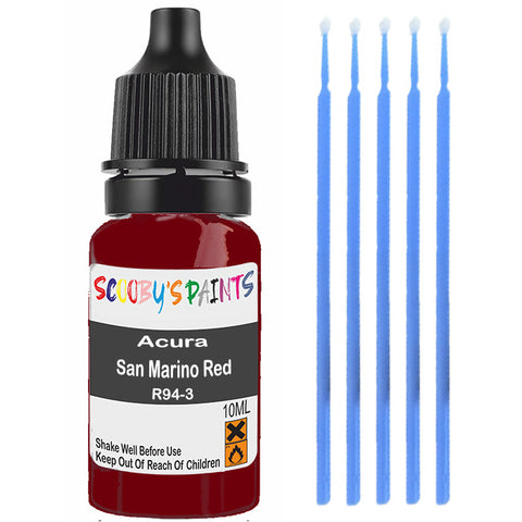 Touch Up Paint For Acura Cl San Marino Red R94-3 Red Scratch Stone Chip 10Ml