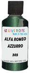 Detail brush applying Green Metallic to a small door scratch on an Alfa Romeo Giulietta Berlina, clean OEM finish
