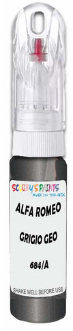10ml–30ml touch-up kit for Alfa Romeo 166 chips and scratches, precise colour match to Grigio Geo Metallic 684/A
