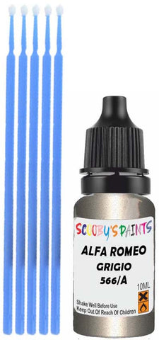 Close-up chip repair on 2005-2008 Alfa Romeo 159 Sw in factory Grigio Vesuvio Metallic (paint code 566/A)