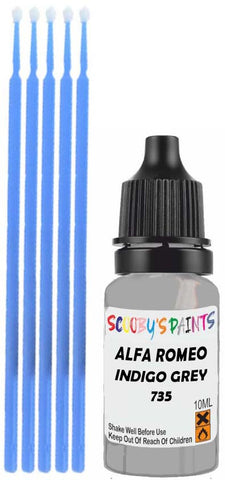 Close-up chip repair on 1966-1980 Alfa Romeo Gt 1300 Junior in factory Indigo Grey (paint code 735)