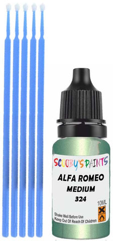 Close-up chip repair on 1955-1977 Alfa Romeo Gt 1300 Junior in factory Medium Cobalt Blue (paint code 324)