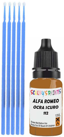 Close-up chip repair on 1962-1977 Alfa Romeo Gt 1300 Junior in factory Ocra Scuro (paint code 112)