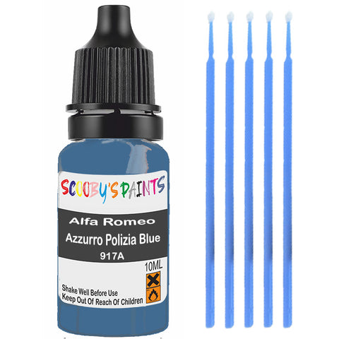 Touch Up Paint For Alfa Romeo 156 Azzurro Polizia Blue 917A Blue Scratch Stone Chip 10Ml