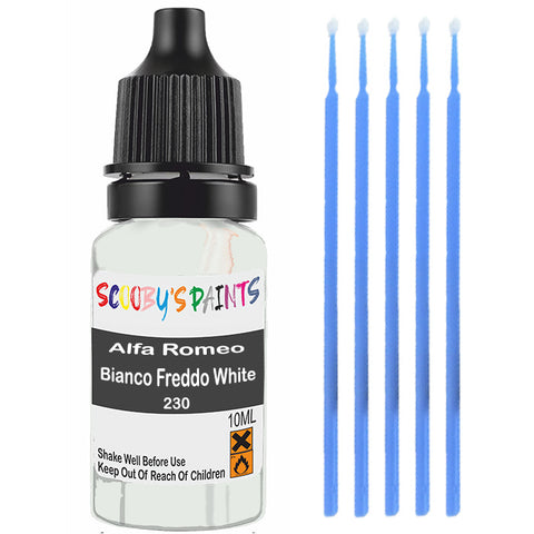 Touch Up Paint For Alfa Romeo 155 Bianco Freddo White 230 White Scratch Stone Chip 10Ml