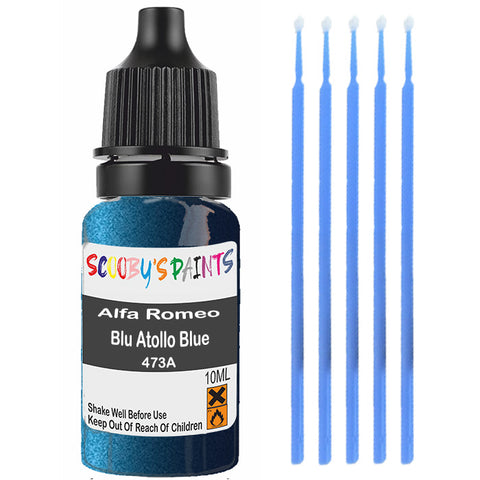 Touch Up Paint For Alfa Romeo 145 Blu Atollo Blue 473A Blue Scratch Stone Chip 10Ml