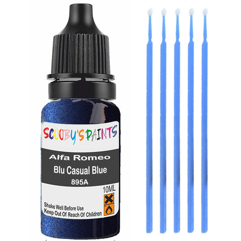 Touch Up Paint For Alfa Romeo 147 Blu Casual Blue 895A Blue Scratch Stone Chip 10Ml