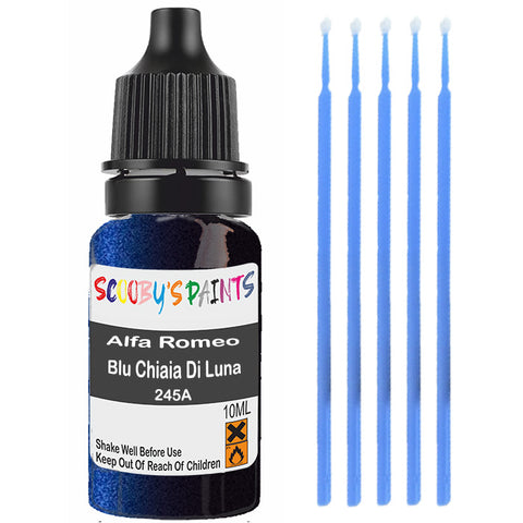 Touch Up Paint For Alfa Romeo 156 Blu Chiaia Di Luna Blue 245A Blue Scratch Stone Chip 10Ml