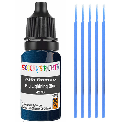 Touch Up Paint For Alfa Romeo Spider Blu Lightning Blue 427B Blue Scratch Stone Chip 10Ml