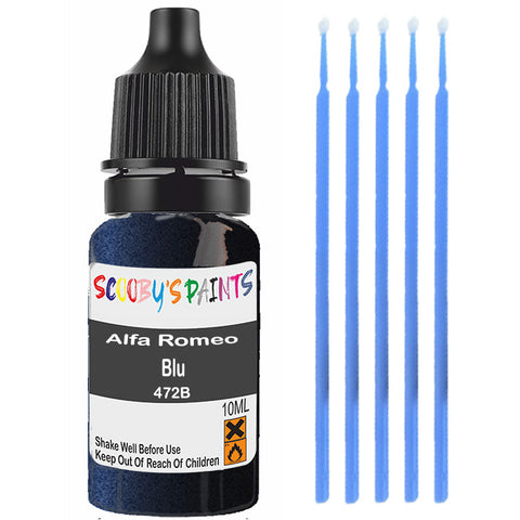 Touch Up Paint For Alfa Romeo 156166 Blu Odissea-Lampedusa Blue 472B Blue Scratch Stone Chip 10Ml