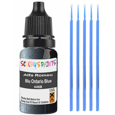 Touch Up Paint For Alfa Romeo 156166 Blu Ontario Blue 446B Silver/Grey Scratch Stone Chip 10Ml