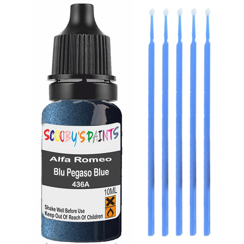 Touch Up Paint For Alfa Romeo 156 Blu Pegaso Blue 436A Blue Scratch Stone Chip 10Ml
