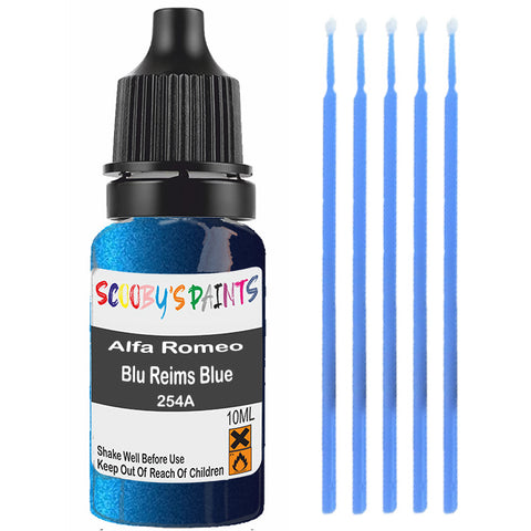 Touch Up Paint For Alfa Romeo Gtv Blu Reims Blue 254A Blue Scratch Stone Chip 10Ml
