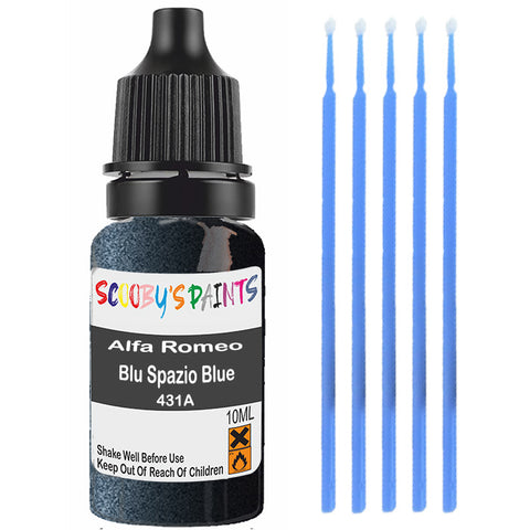 Touch Up Paint For Alfa Romeo 155 Blu Spazio Blue 431A Black Scratch Stone Chip 10Ml