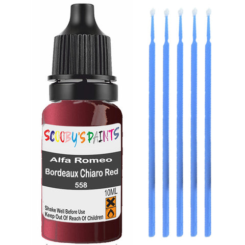 Touch Up Paint For Alfa Romeo Spider Bordeaux Chiaro Red 558 Red Scratch Stone Chip 10Ml