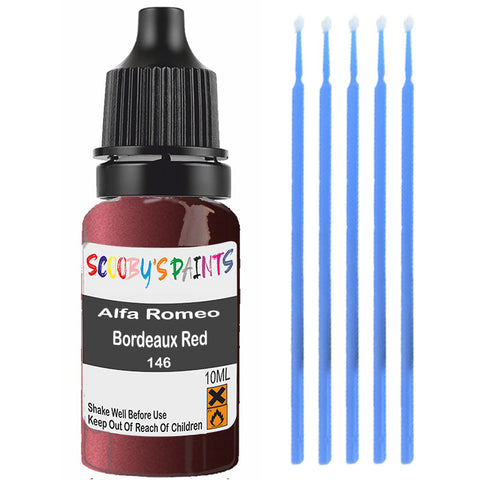 Touch Up Paint For Alfa Romeo Spider Bordeaux Red 146 Red Scratch Stone Chip 10Ml