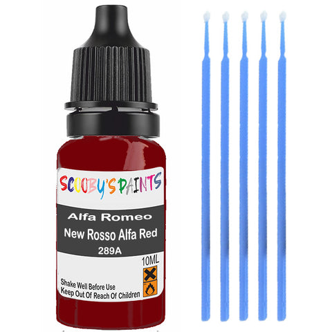 Touch Up Paint For Alfa Romeo Alfa Unica New Rosso Alfa Red 289A Red Scratch Stone Chip 10Ml