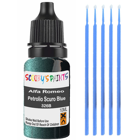Touch Up Paint For Alfa Romeo 145146164 Petrolio Scuro Blue 326B Green Scratch Stone Chip 10Ml