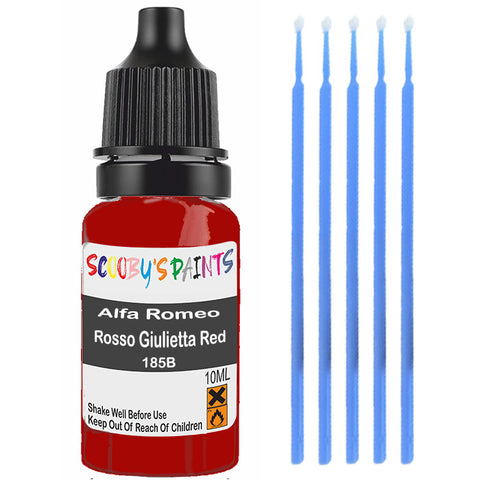 Touch Up Paint For Alfa Romeo Alfa Unica Rosso Giulietta Red 185B Red Scratch Stone Chip 10Ml