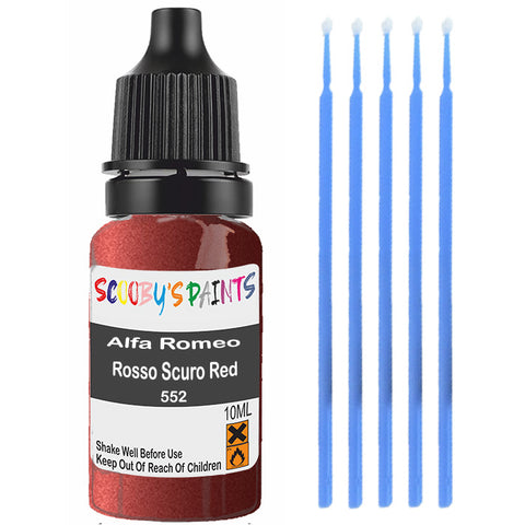 Touch Up Paint For Alfa Romeo Spider Rosso Scuro Red 552 Red Scratch Stone Chip 10Ml